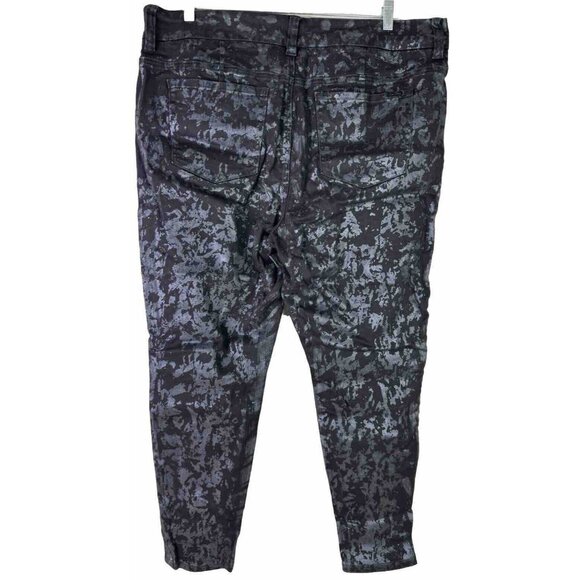 Melissa McCarthy Seven 20 (Actual 41x27) Slimming Black Printed Pencil Jeans EUC - Picture 2 of 13